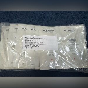GOLDWELL Bond Pro samples/travel -shampoo/conditioner packs. 10 packs per lot